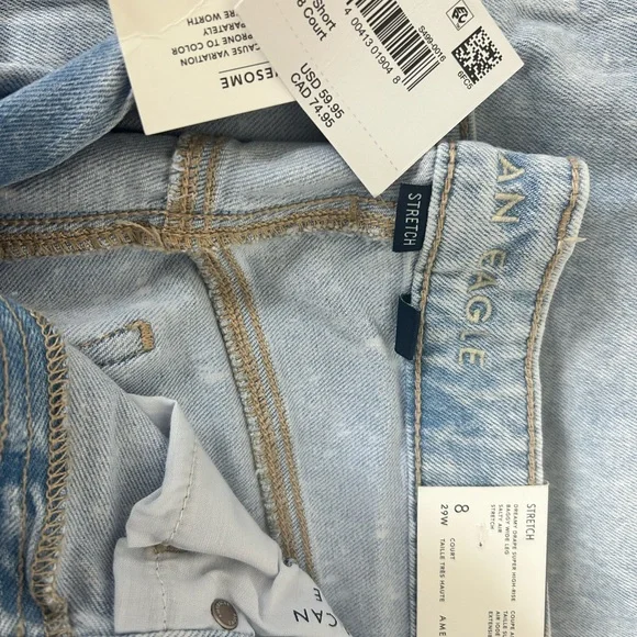 American Eagle Womens Jeans Super High Rise/Baggy Wide Leg size 8/29W NEW - Picture 6 of 7